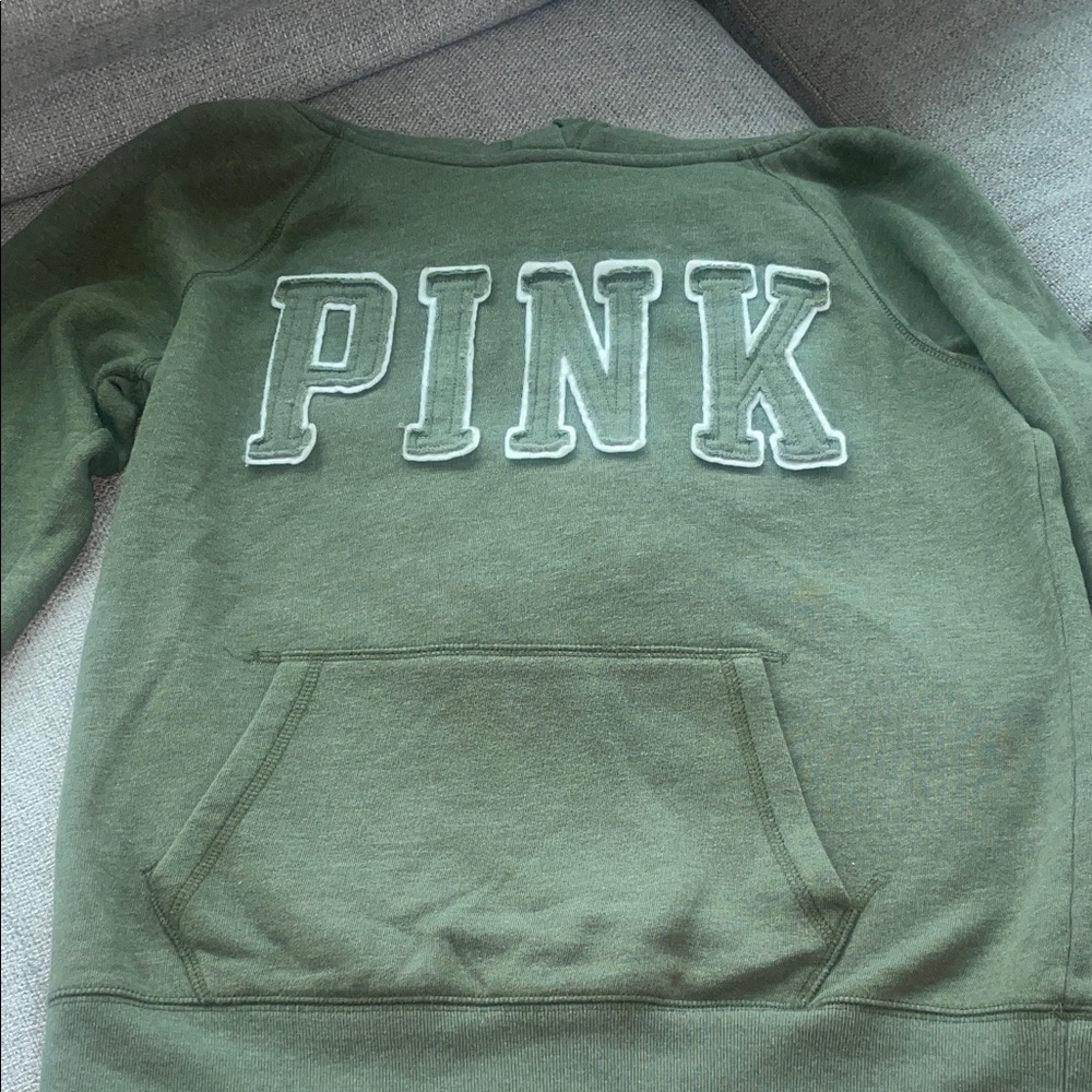 PINK Victoria's Secret Olive Crew Neck Sweater